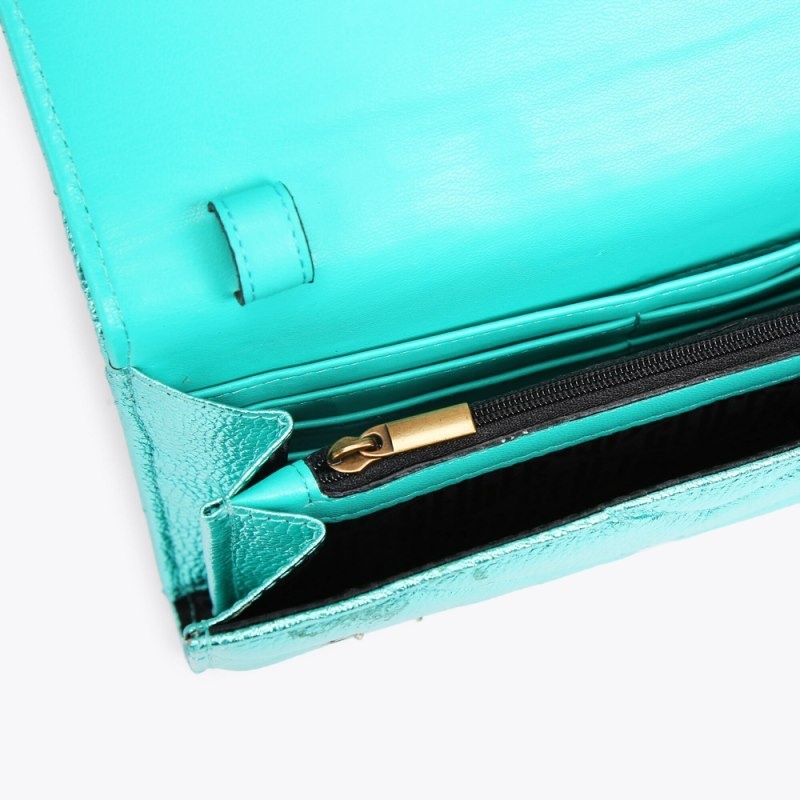 Kurt Geiger Kensington Chain Wallet Eye Turcoaz | OZGU6030