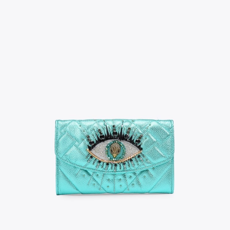 Kurt Geiger Kensington Chain Wallet Eye Turcoaz | OZGU6030