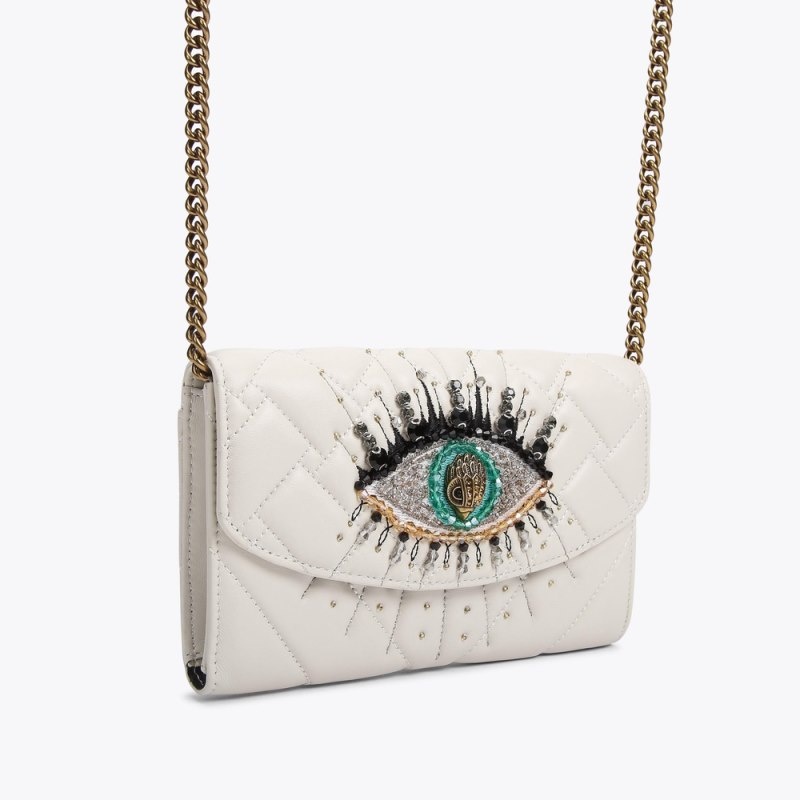 Kurt Geiger Kensington Eye Chain Wallet Bone | WCME4861