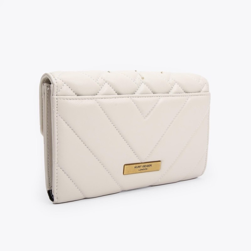 Kurt Geiger Kensington Eye Chain Wallet Bone | WCME4861