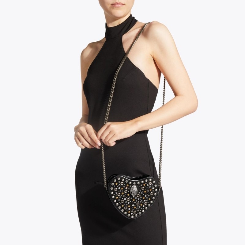 Kurt Geiger Kensington Heart Bag Negrii | YTTE3124