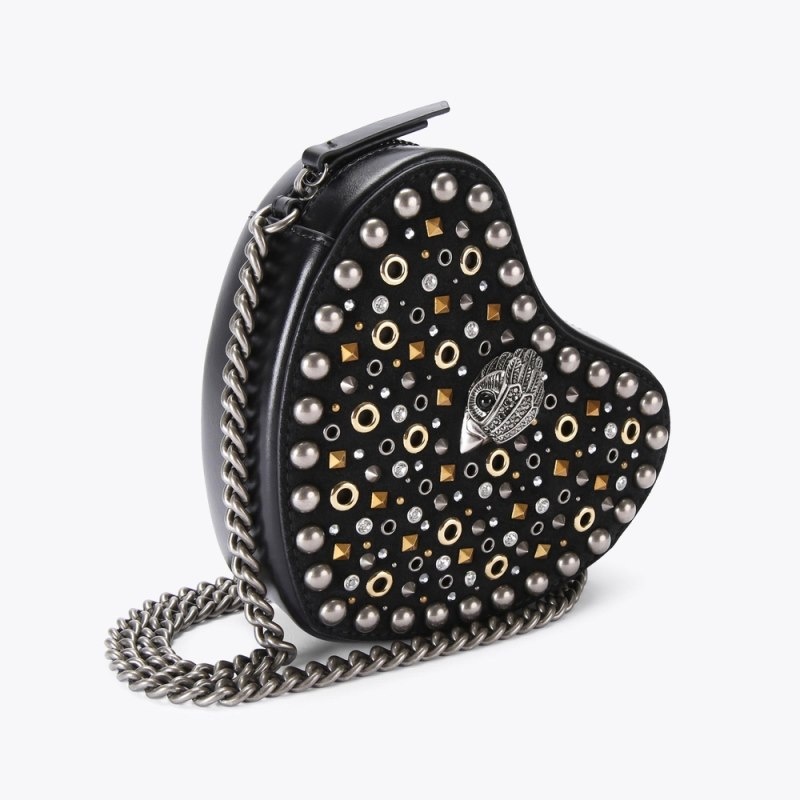 Kurt Geiger Kensington Heart Bag Negrii | YTTE3124
