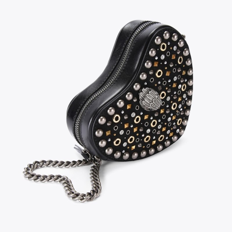 Kurt Geiger Kensington Heart Bag Negrii | YTTE3124