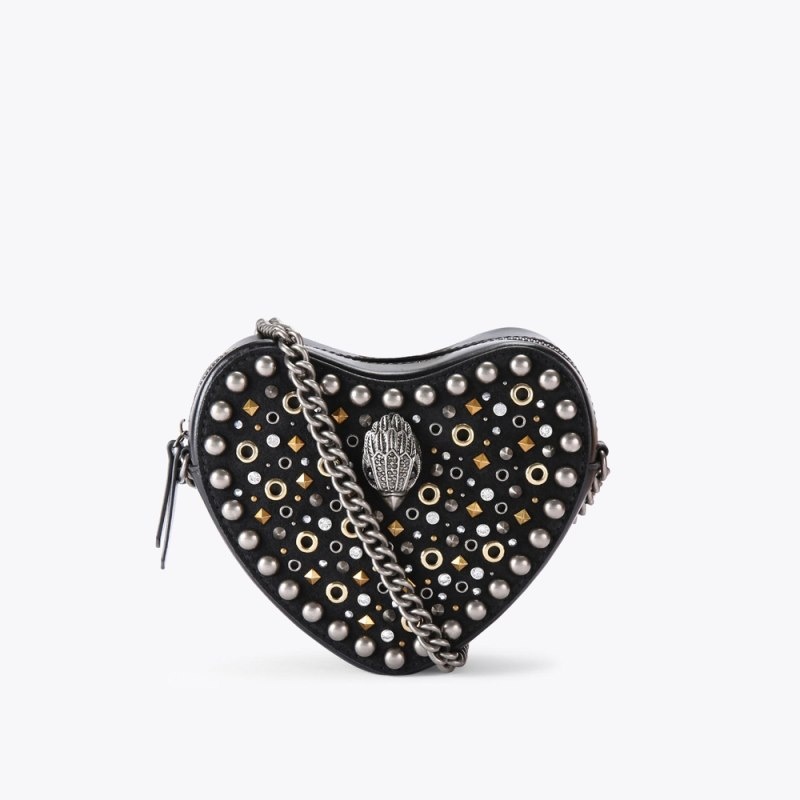 Kurt Geiger Kensington Heart Bag Negrii | YTTE3124
