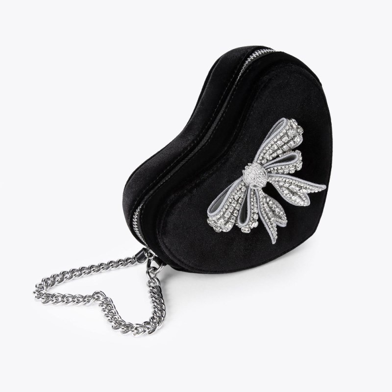 Kurt Geiger Kensington Heart Bow Negrii Albi | CWSH6484