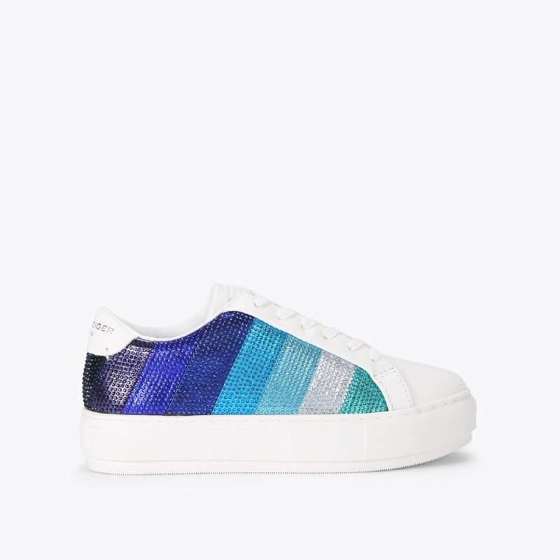 Kurt Geiger Laney Stripe Crystal Albastri | UOSP2175