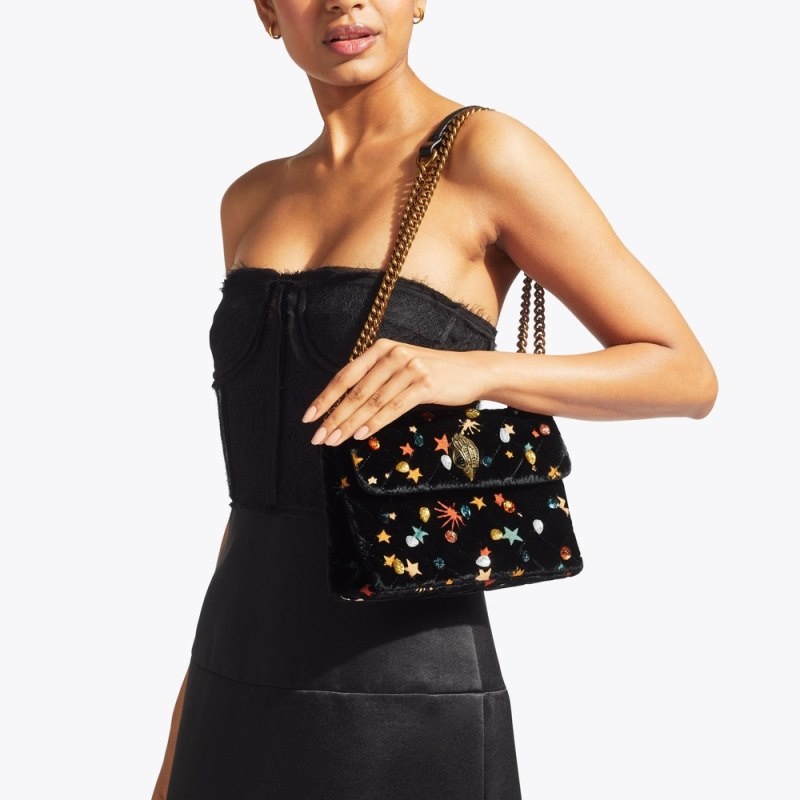 Kurt Geiger Medium Crystal Kensington Negrii | XSNX3842
