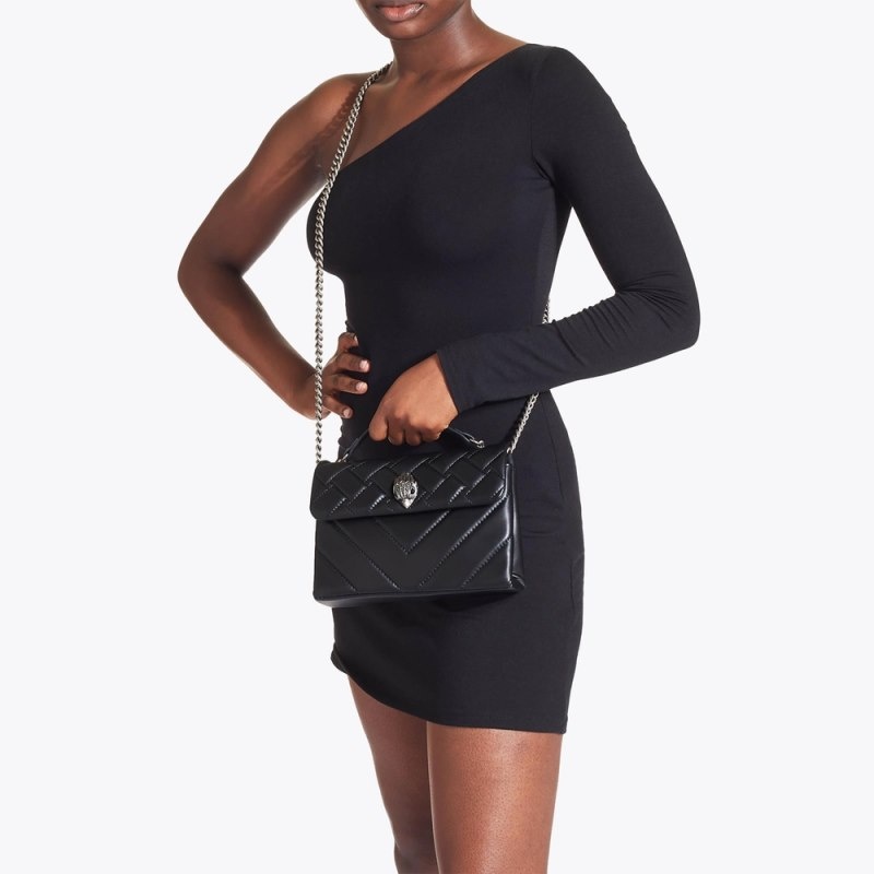 Kurt Geiger Medium Piele Kensington Negrii | YQHT0173