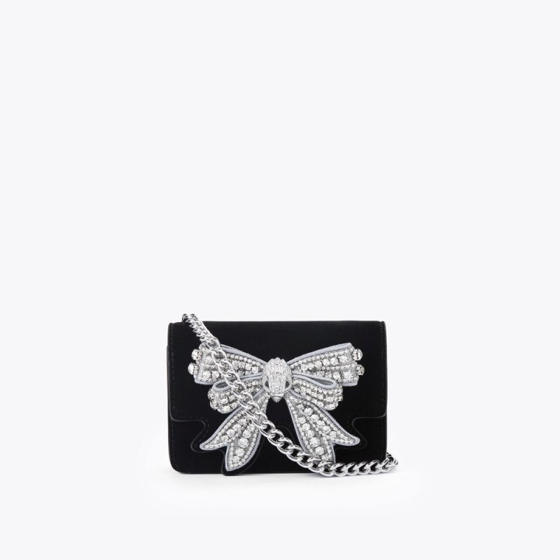Kurt Geiger Micro Bow Shoreditch Negrii Albi | AUIF2495