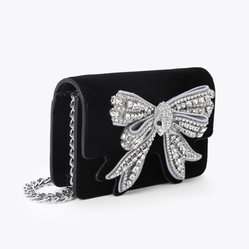 Kurt Geiger Micro Bow Shoreditch Negrii Albi | TAVV4668