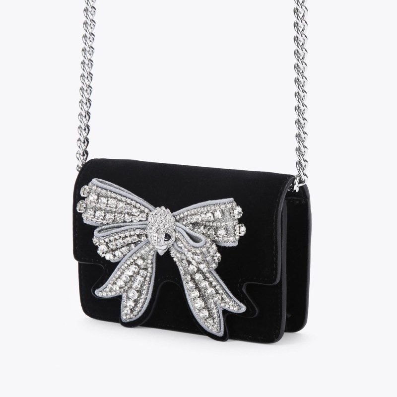 Kurt Geiger Micro Bow Shoreditch Negrii Albi | TAVV4668