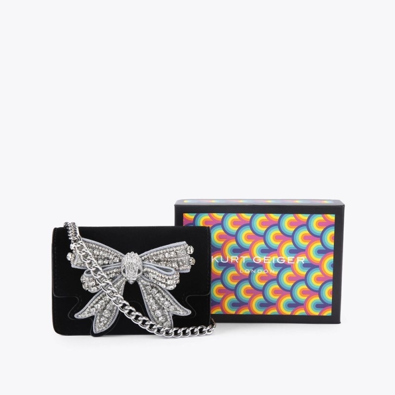 Kurt Geiger Micro Bow Shoreditch Negrii Albi | TAVV4668