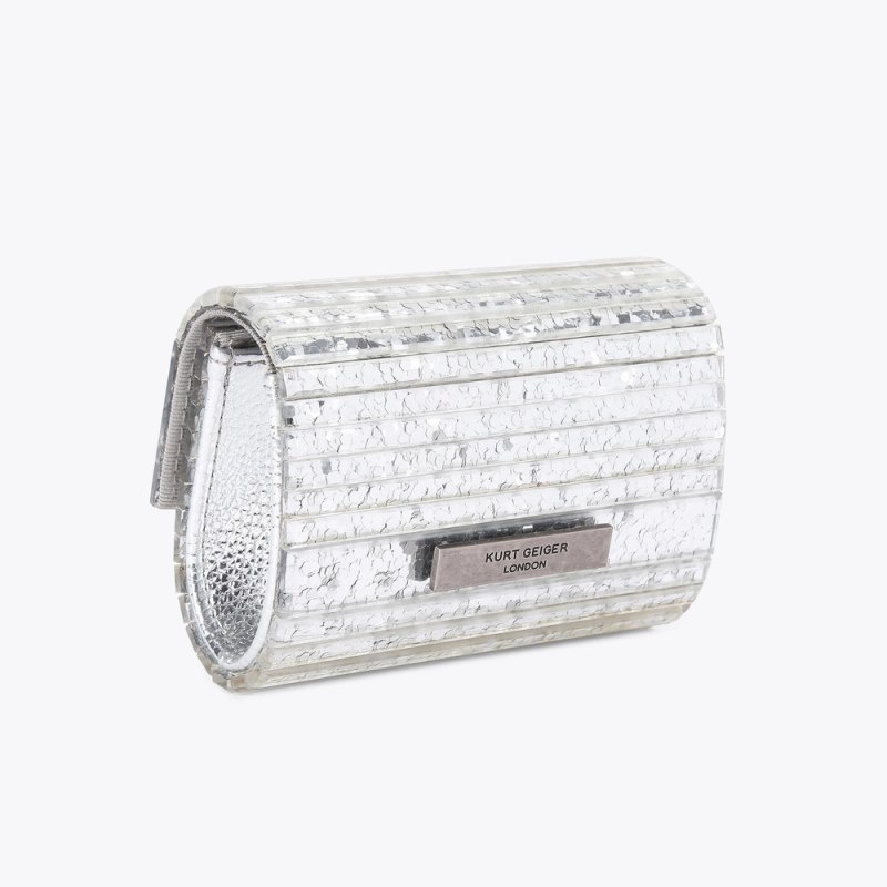 Kurt Geiger Micro Party Clutch Argintii | OXAH6486