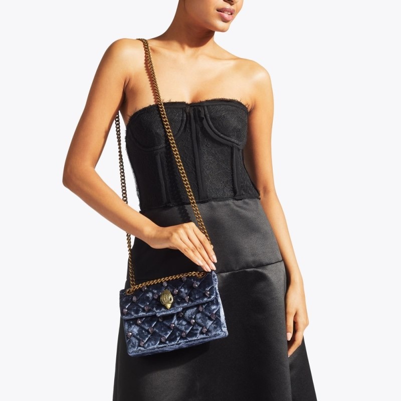Kurt Geiger Mini Crystal Kensington Albastri Inchis | JLHB5319