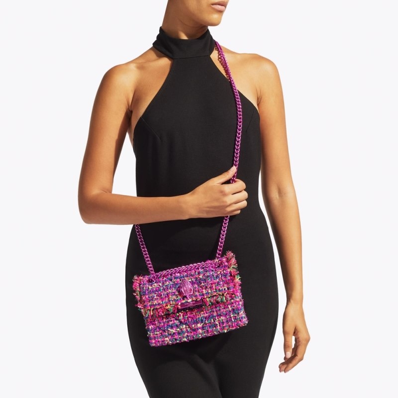 Kurt Geiger Mini Tweed Kensington Fushia | WVFH7776