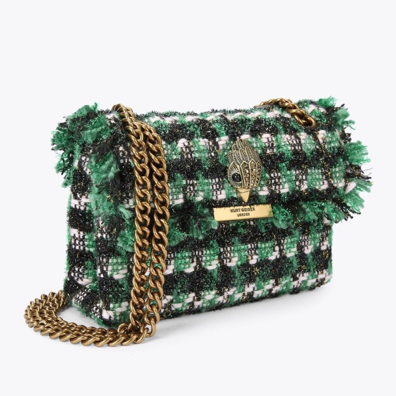 Kurt Geiger Mini Tweed Kensington Negrii Verzi | AGQR0586