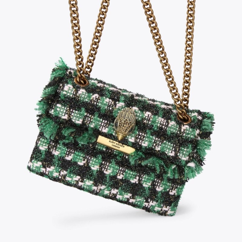 Kurt Geiger Mini Tweed Kensington Negrii Verzi | AGQR0586