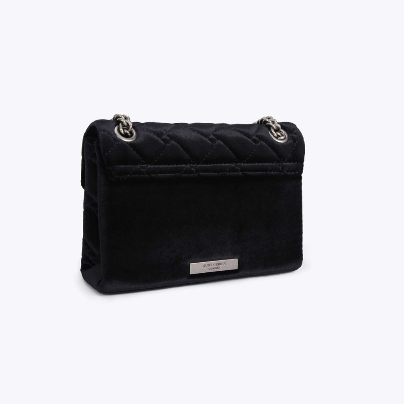 Kurt Geiger Mini Velvet Kensington Negrii | TVUO2704