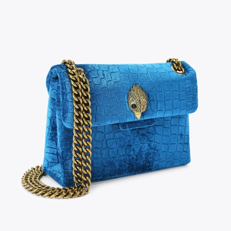 Kurt Geiger Mini Velvet Kensington Turcoaz | YIFH3726