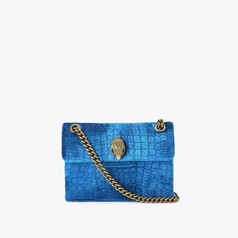 Kurt Geiger Mini Velvet Kensington Turcoaz | YIFH3726