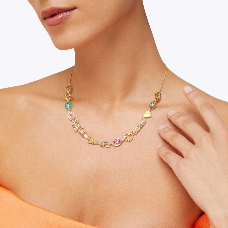 Kurt Geiger Multi Charm Necklace Colorati | JDMZ1683