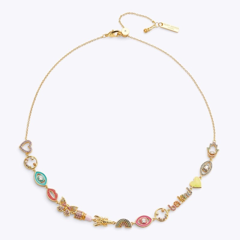 Kurt Geiger Multi Charm Necklace Colorati | JDMZ1683