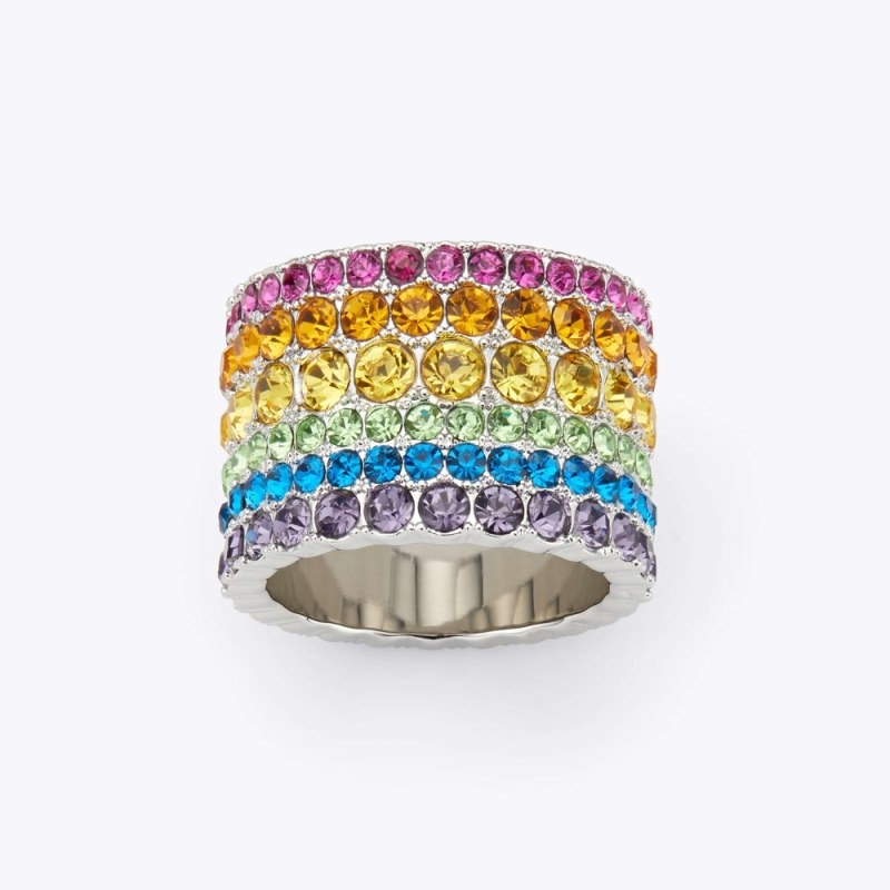 Kurt Geiger Multi Crystal Ring Colorati | EPNU0223