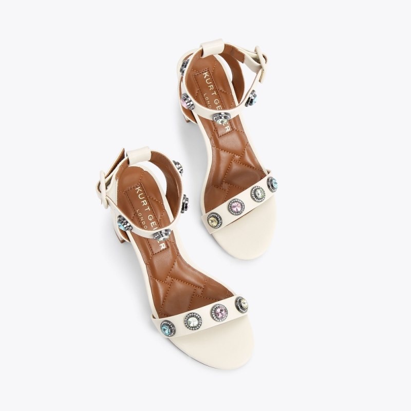 Kurt Geiger Octavia Block Sandal Bone | NPDX5793
