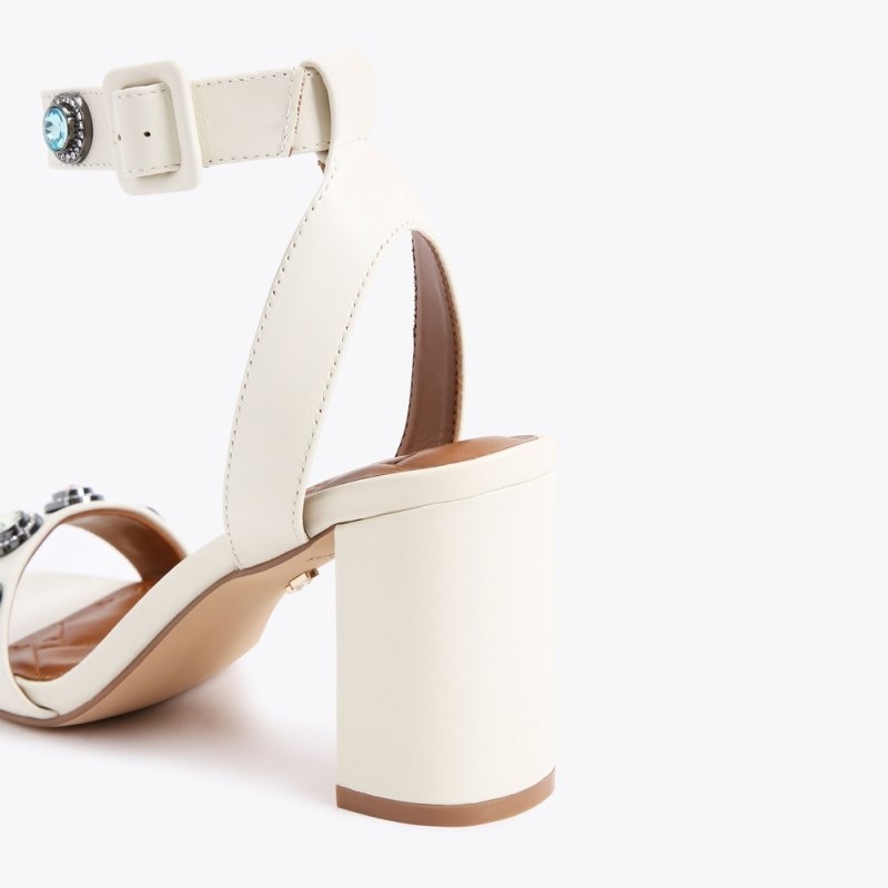Kurt Geiger Octavia Block Sandal Bone | NPDX5793