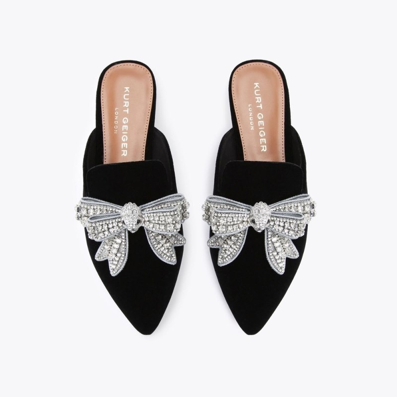 Kurt Geiger Olive Bow Mule Negrii | EJVI7916