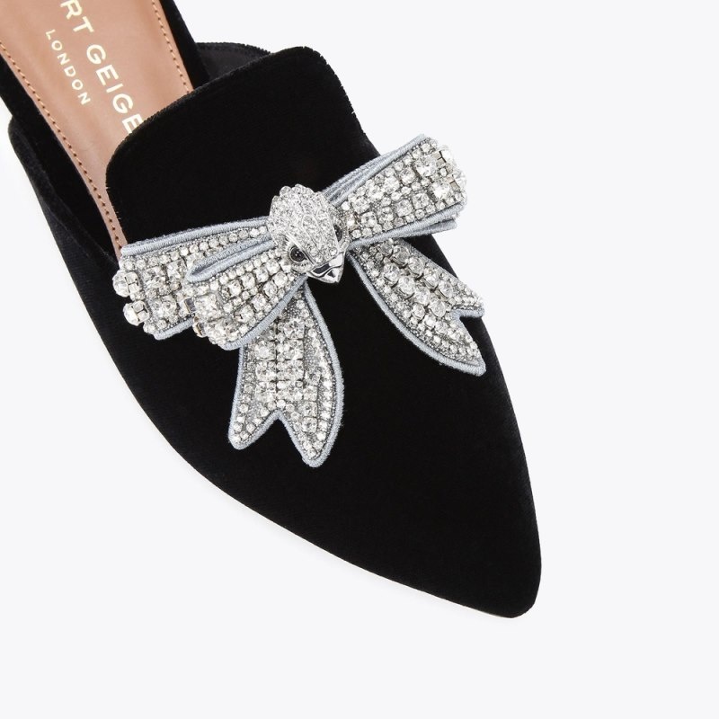 Kurt Geiger Olive Bow Mule Negrii | EJVI7916