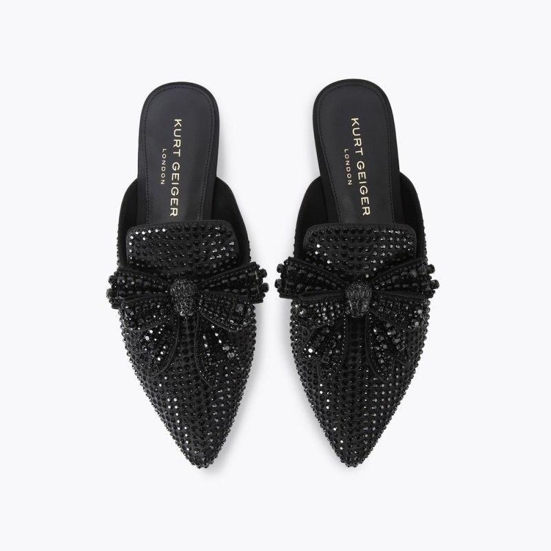 Kurt Geiger Olive Bow Negrii | VHDA4991