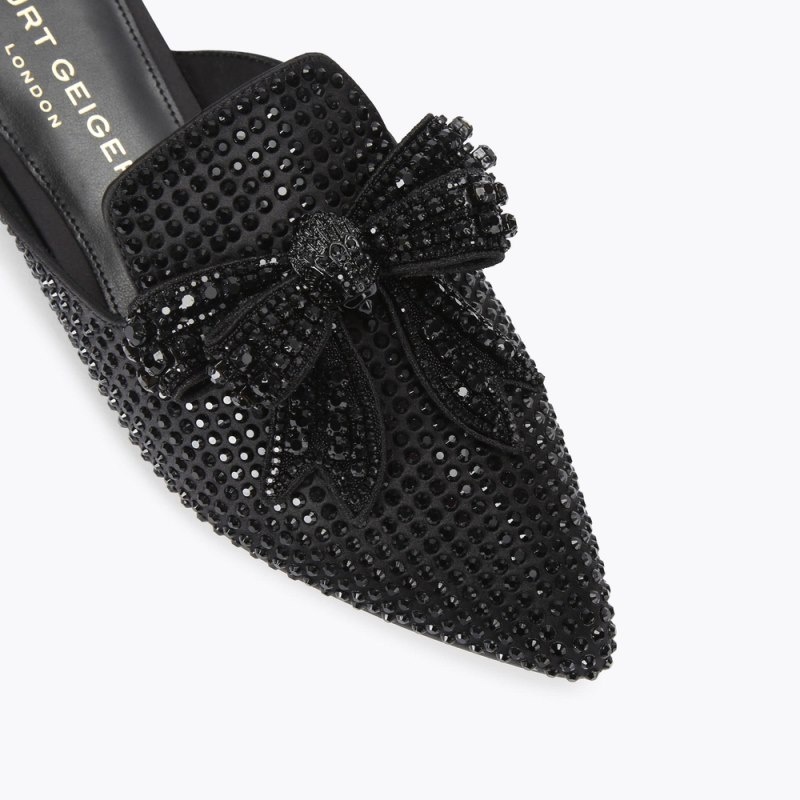 Kurt Geiger Olive Bow Negrii | VHDA4991