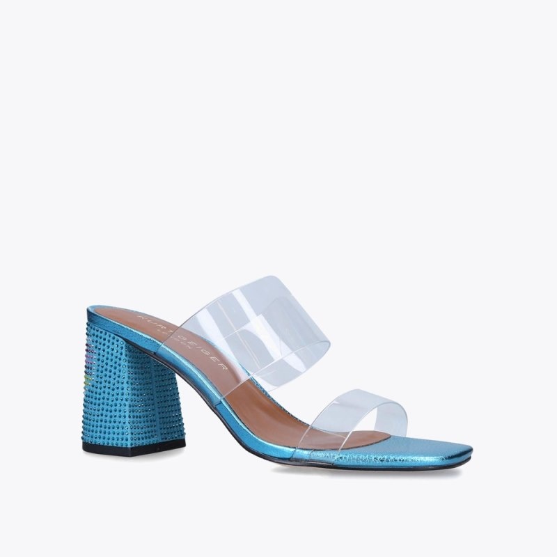 Kurt Geiger Party Block Sandal Albastri | JXFC3581