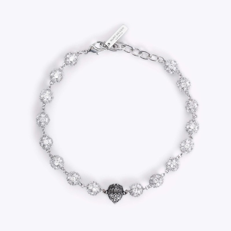 Kurt Geiger Pave Ball Bracelet Argintii | GAJE1384