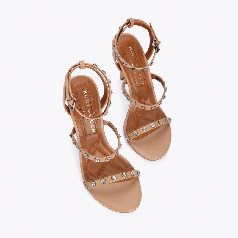 Kurt Geiger Portia Crystals Sandal Camel | LMIY2188