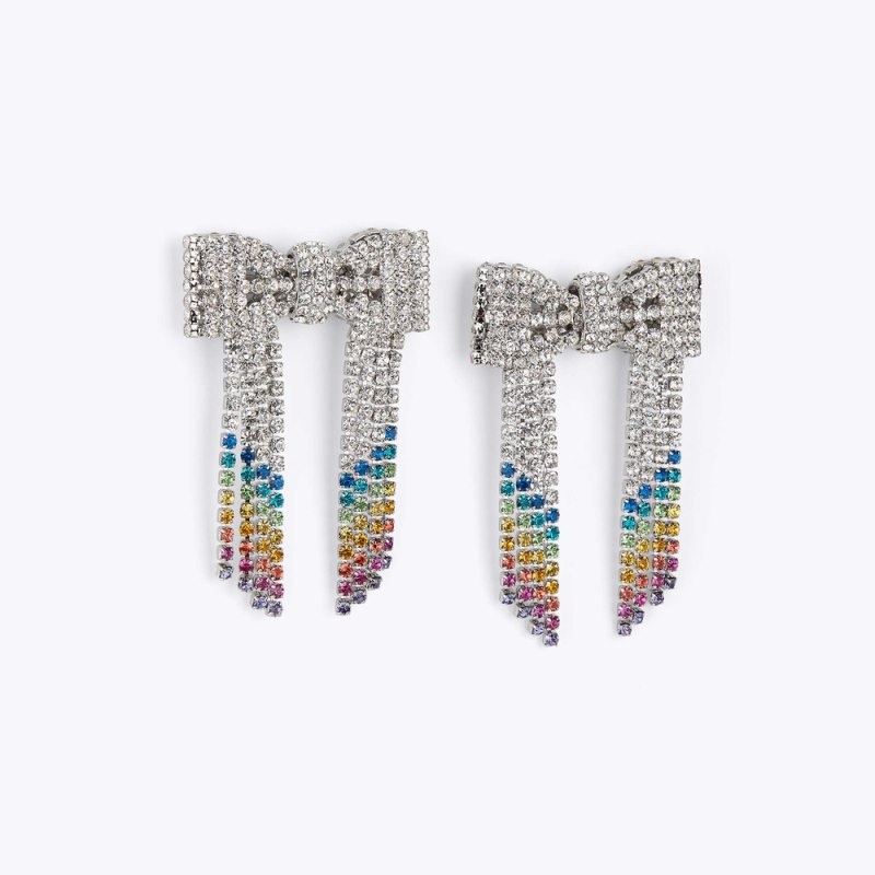 Kurt Geiger Rainbow Bow Earrings Colorati | TFIB7337