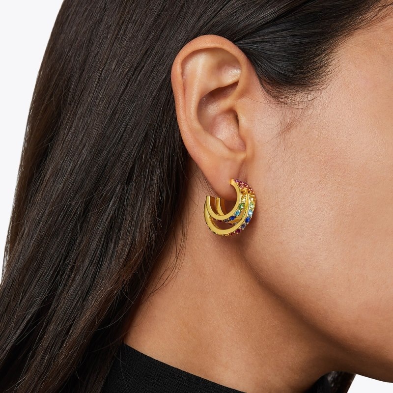 Kurt Geiger Rainbow Hoop Earrings Colorati | NIGW4265