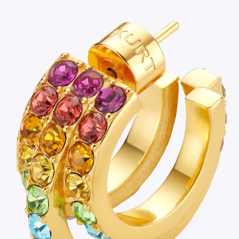 Kurt Geiger Rainbow Hoop Earrings Colorati | NIGW4265