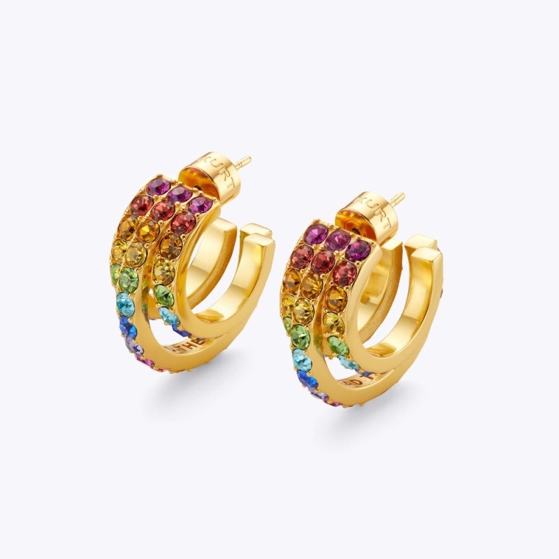 Kurt Geiger Rainbow Hoop Earrings Colorati | NIGW4265