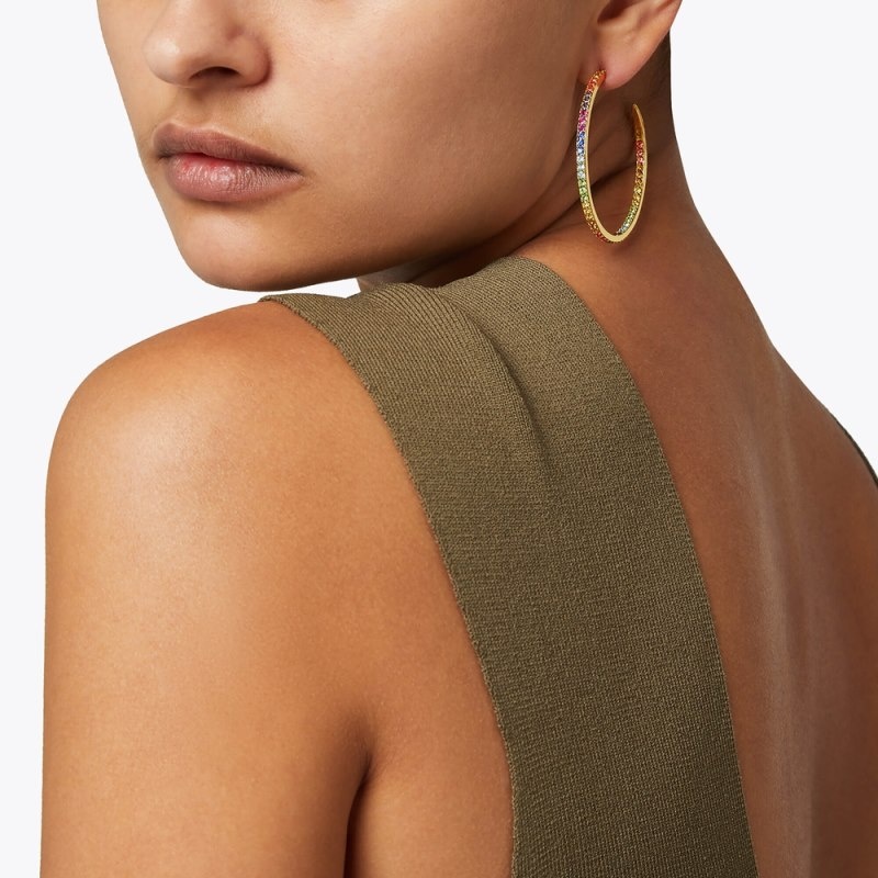 Kurt Geiger Rainbow Hoop Earrings Colorati | TITU6307