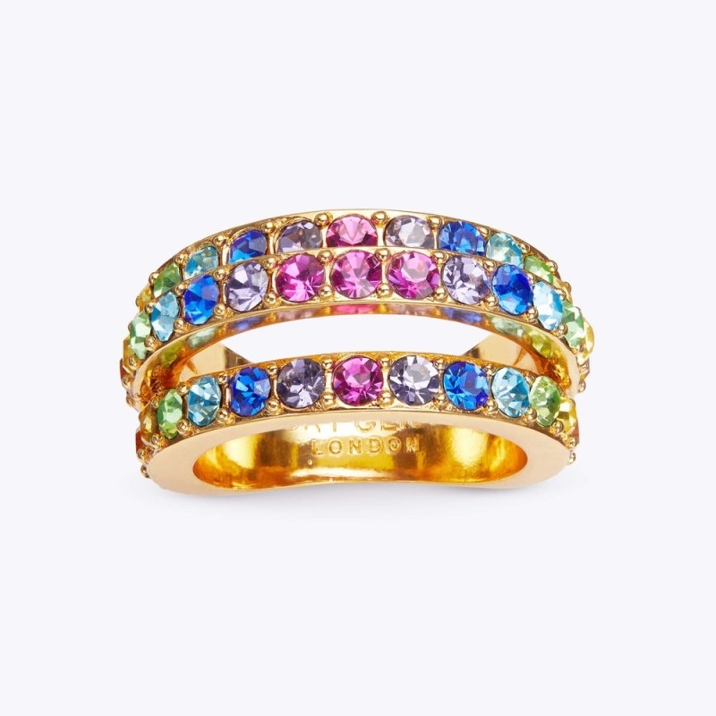 Kurt Geiger Rainbow Triple Ring Colorati | JDEI7559