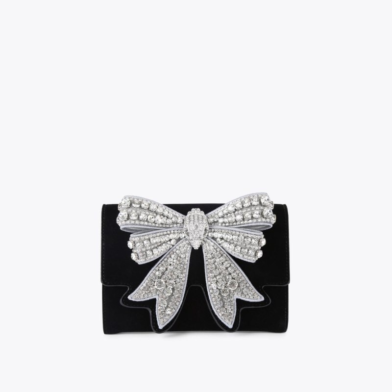 Kurt Geiger Shoreditch Bow Chain Negrii Albi | UNCK8700