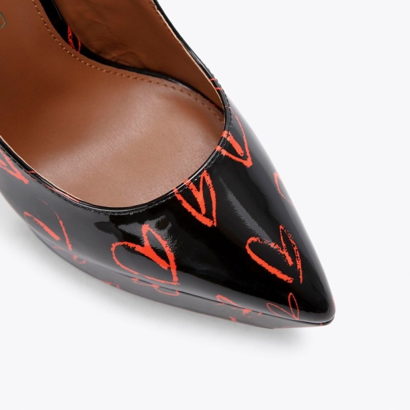 Kurt Geiger Shoreditch Platforma Court Negrii Rosii | JXOK3501