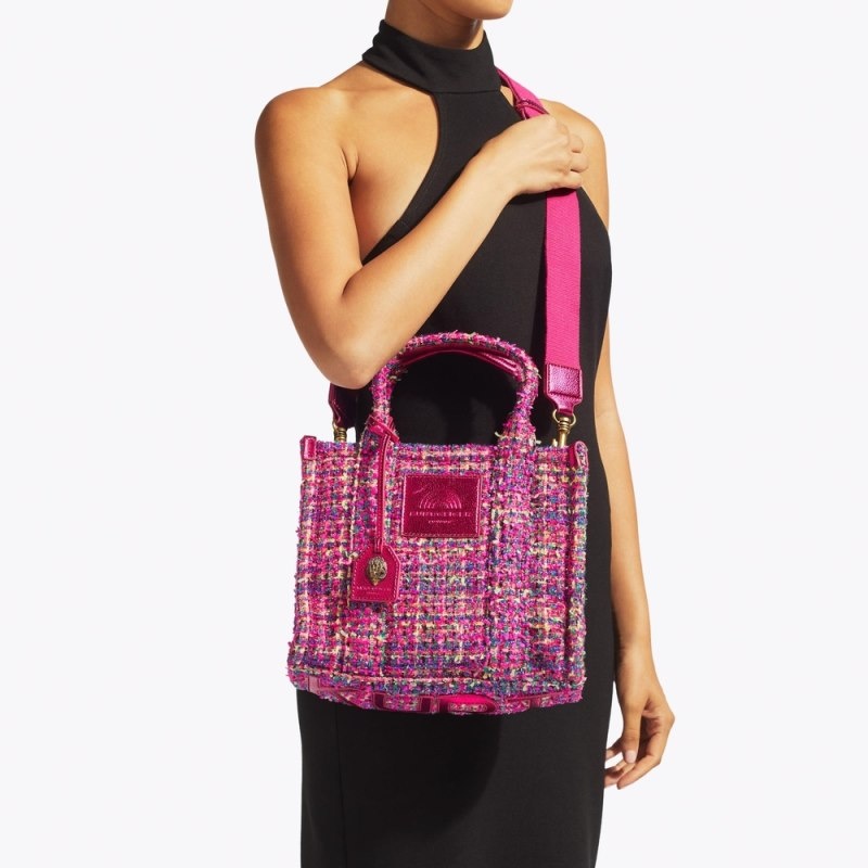 Kurt Geiger Small Tweed Southbank Fushia | SIXV2900