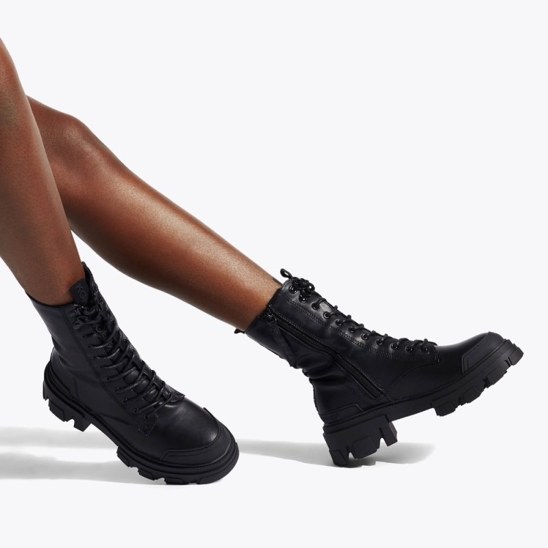 Kurt Geiger Trekker Dantela Up Negrii | RJRV6398