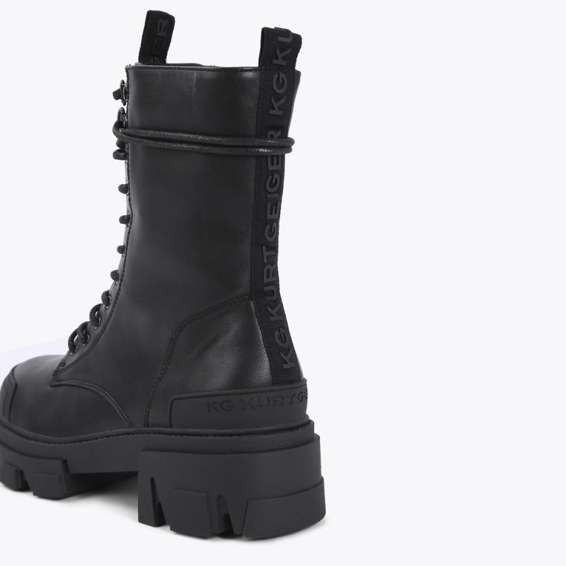 Kurt Geiger Trekker Dantela Up Negrii | RJRV6398