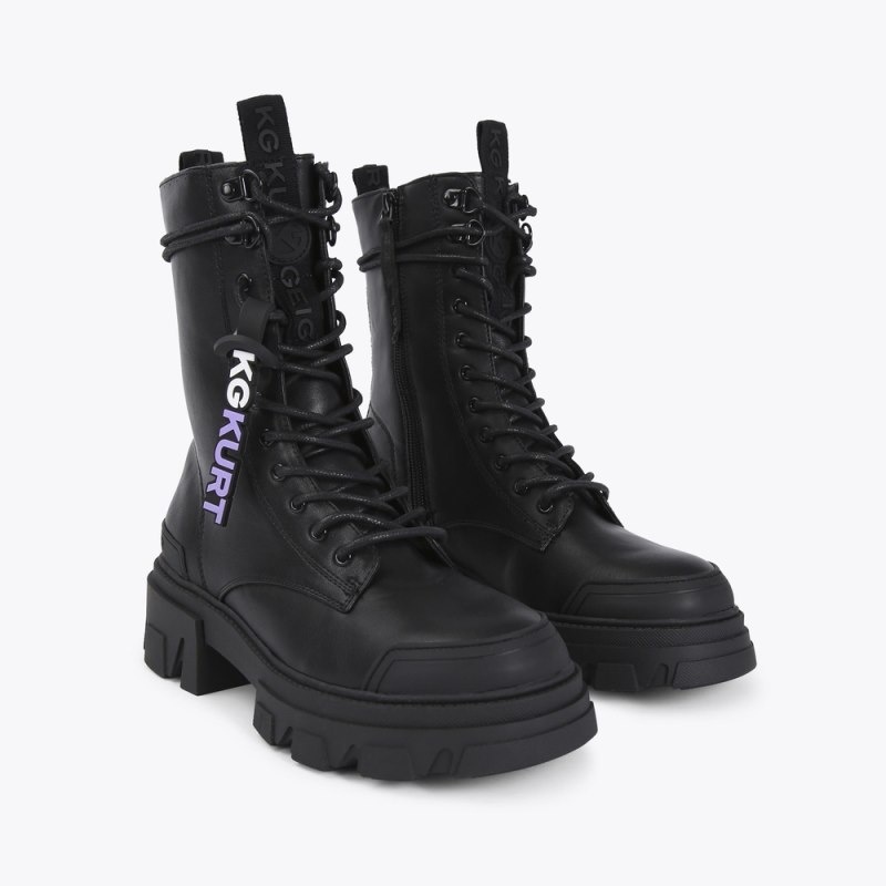 Kurt Geiger Trekker Dantela Up Negrii | RJRV6398