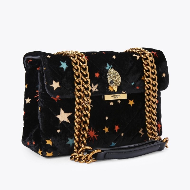 Kurt Geiger Velvet Kensington Negrii | FDEE3082