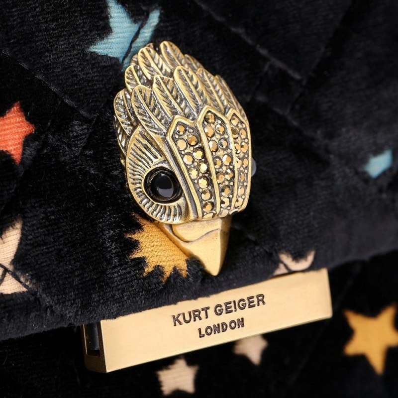 Kurt Geiger Velvet Kensington Negrii | FDEE3082